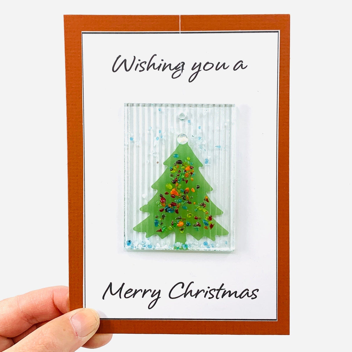 Fused Glass Christmas Tree Suncatcher, 15 Decor Glimmer Glass Gifts 