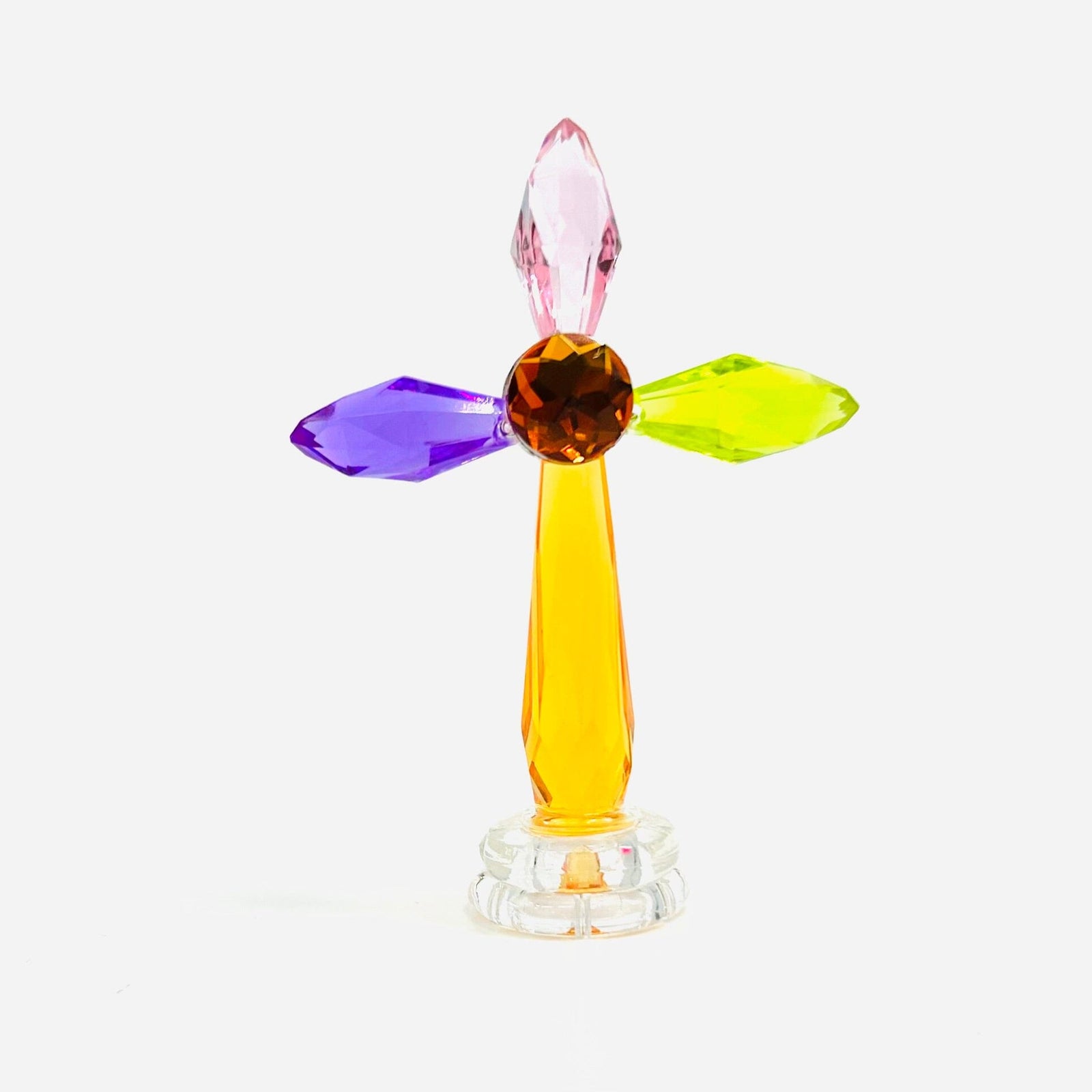 3" Acrylic Standing Cross, Orange Decor GANZ 