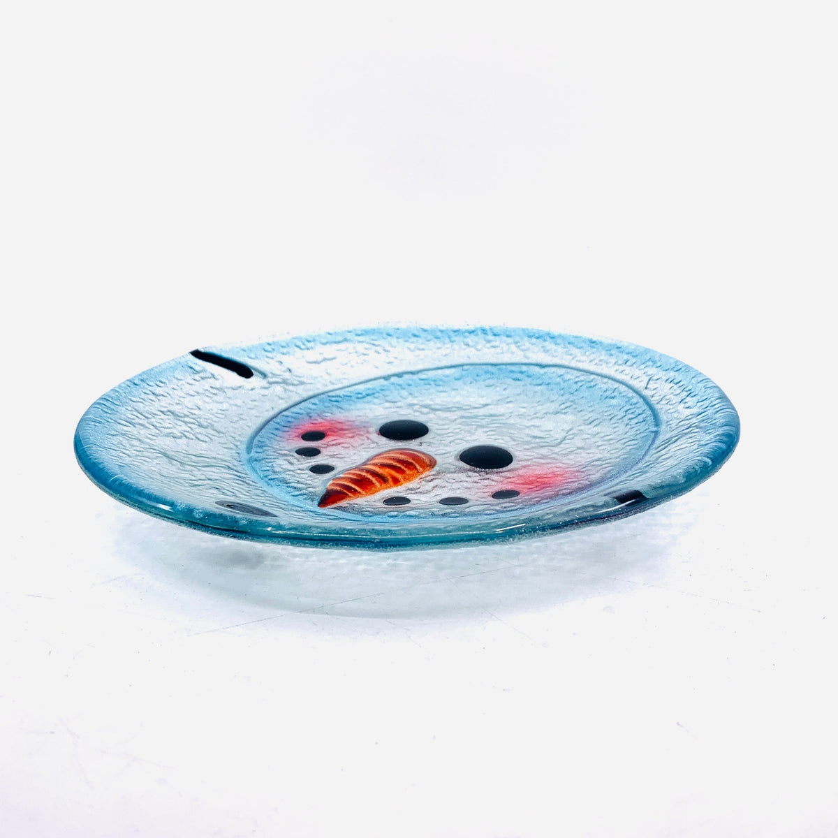 Glass Fusion Plate, Sparkle Snowman 48 C&F Enterprises 