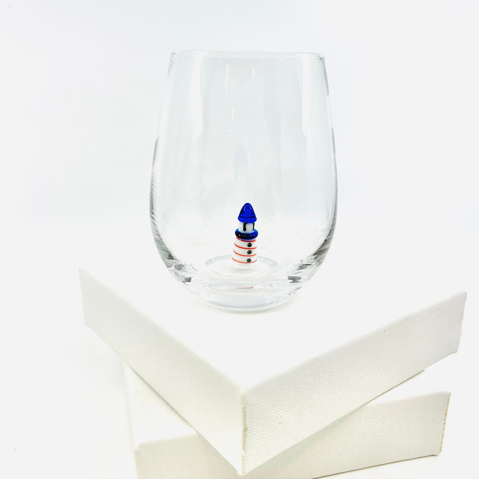Tiny Animal Large Pour Wine Glass, Lighthouse Decor Creative Co-Op 