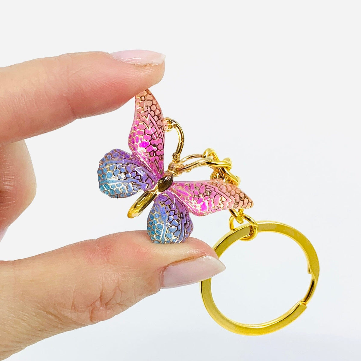 Sparkle Butterfly Keychains Accessory Alex Pink 