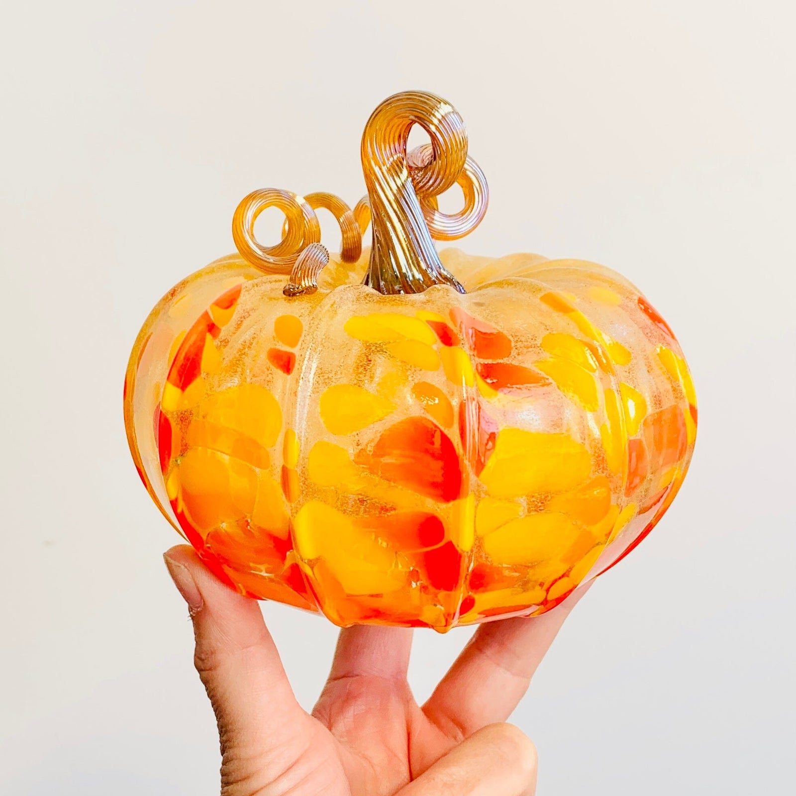 Daily Glow Pumpkin 3572 Fall Squat Gabby Luke Adams Glass Blowing Studio 