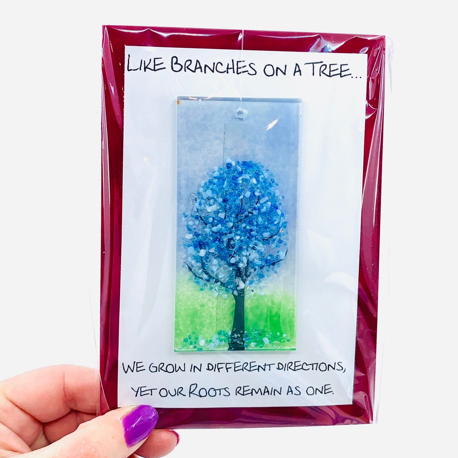 Fused Glass "Like Branches on a Tree” Suncatcher 8 Decor Glimmer Glass Gifts 