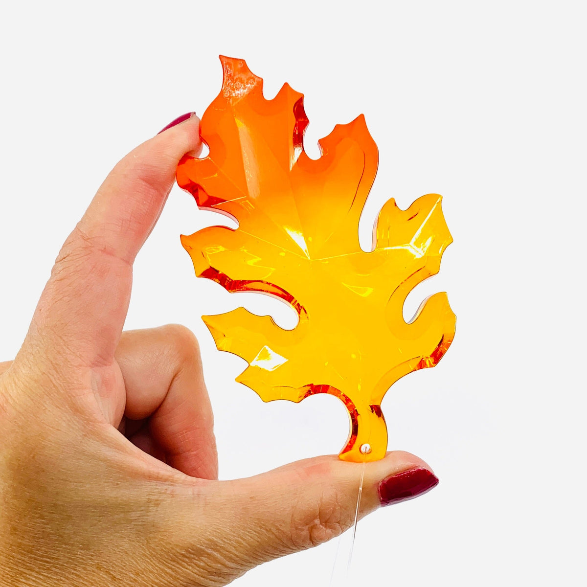 Fall Leaves Crystal Acrylic Ornament, Orange Ornament GANZ 