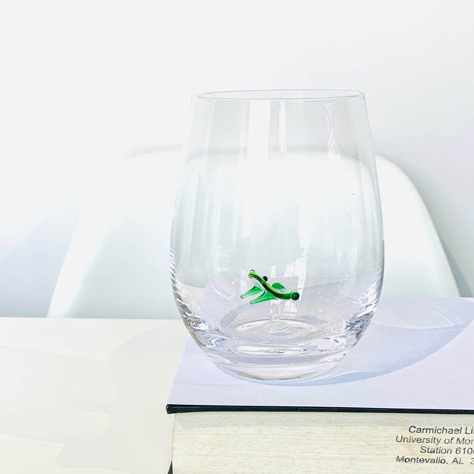 Tiny Animal Large Pour Wine Glass, Frog Decor Creative Co-Op 