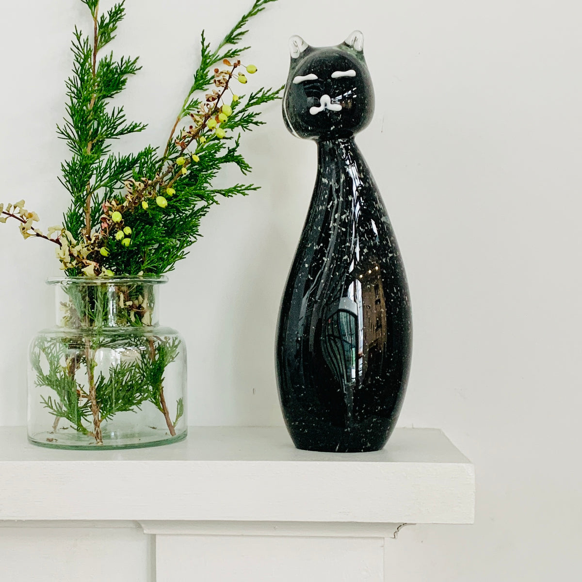 Sleek Black Cat Statue