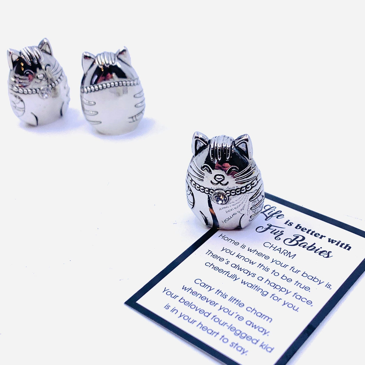 Life is better with Fur Babies Pocket Charm, Cat PT9 Miniature GANZ 