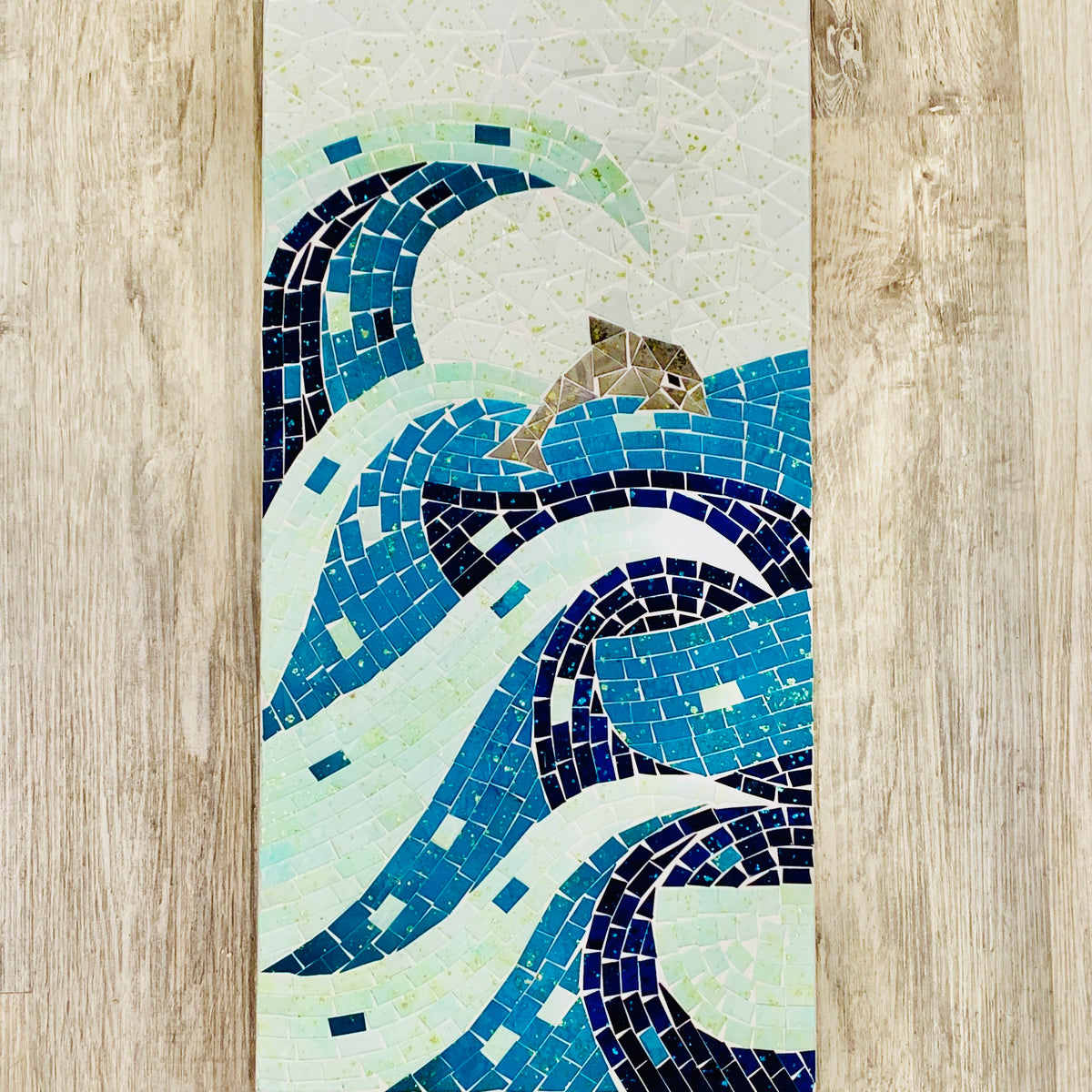Dolphin and Waves Mosaic Wall Plaque