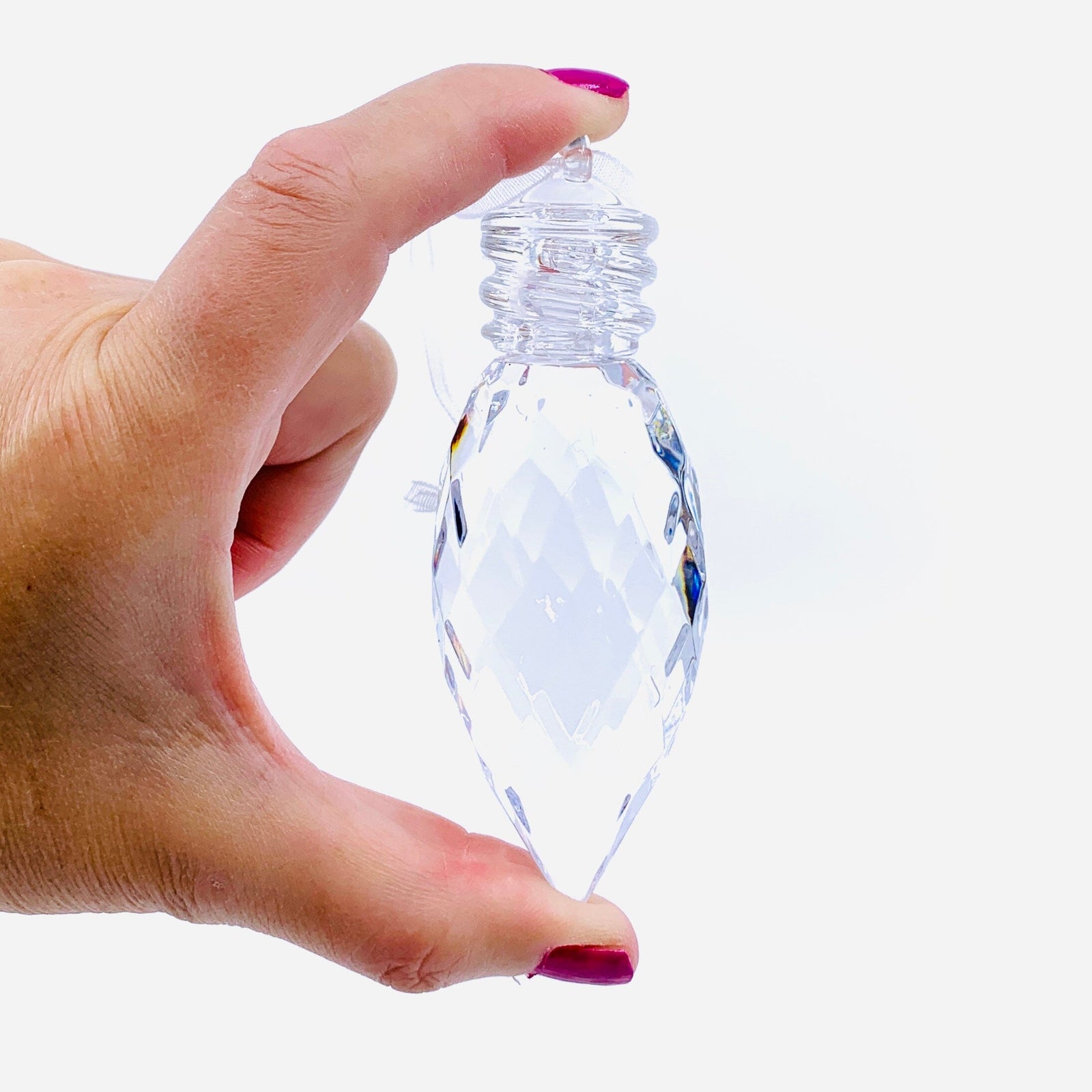 Vintage Bulb Acrylic Crystal Ornament 4, Clear Ornament GANZ 