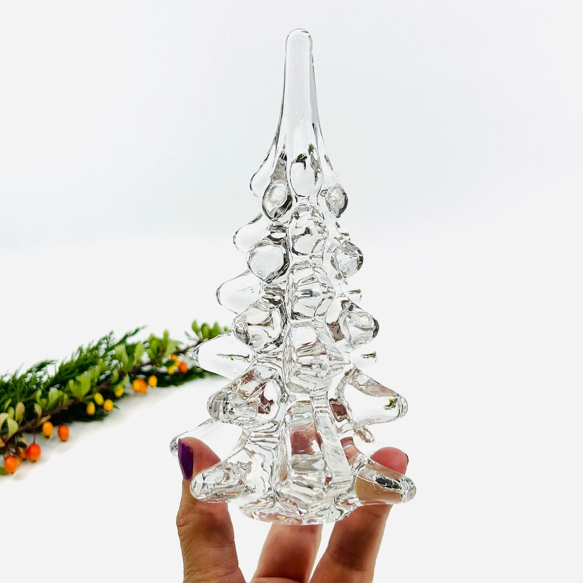 6" Glass Whimsy Tree Diamond Star 