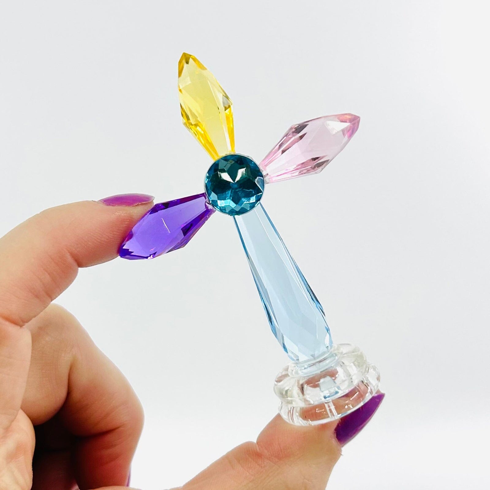 3" Acrylic Standing Cross, Blue Decor GANZ 