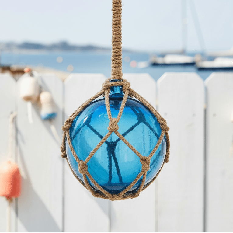 Nautical Glass Globe, Blue Decor Chesapeake Bay 
