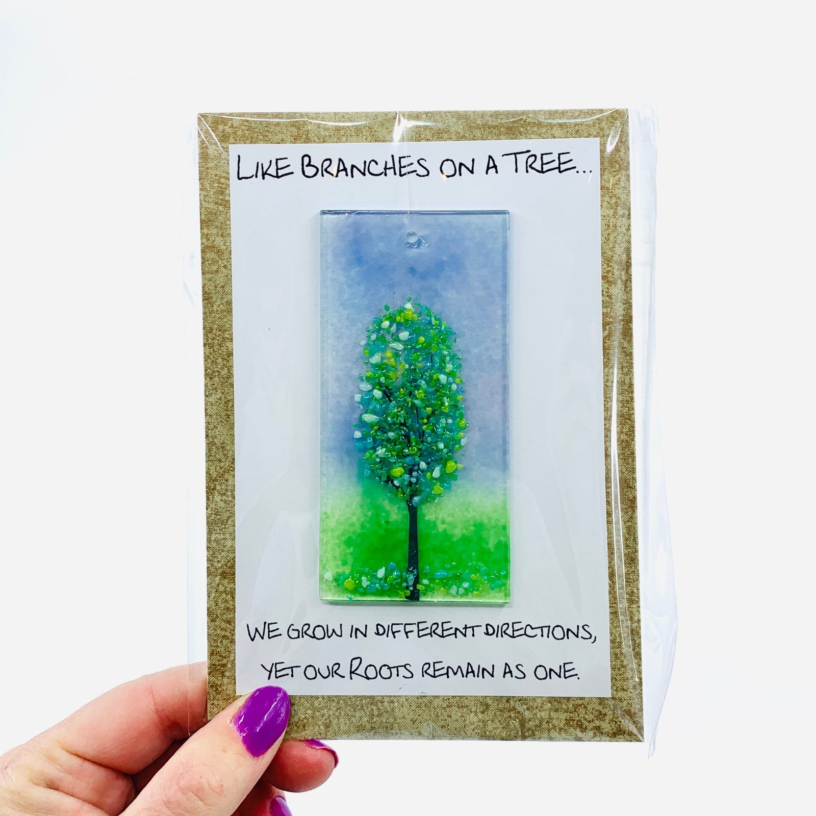 Fused Glass "Like Branches on a Tree” Suncatcher 4 Decor Glimmer Glass Gifts 