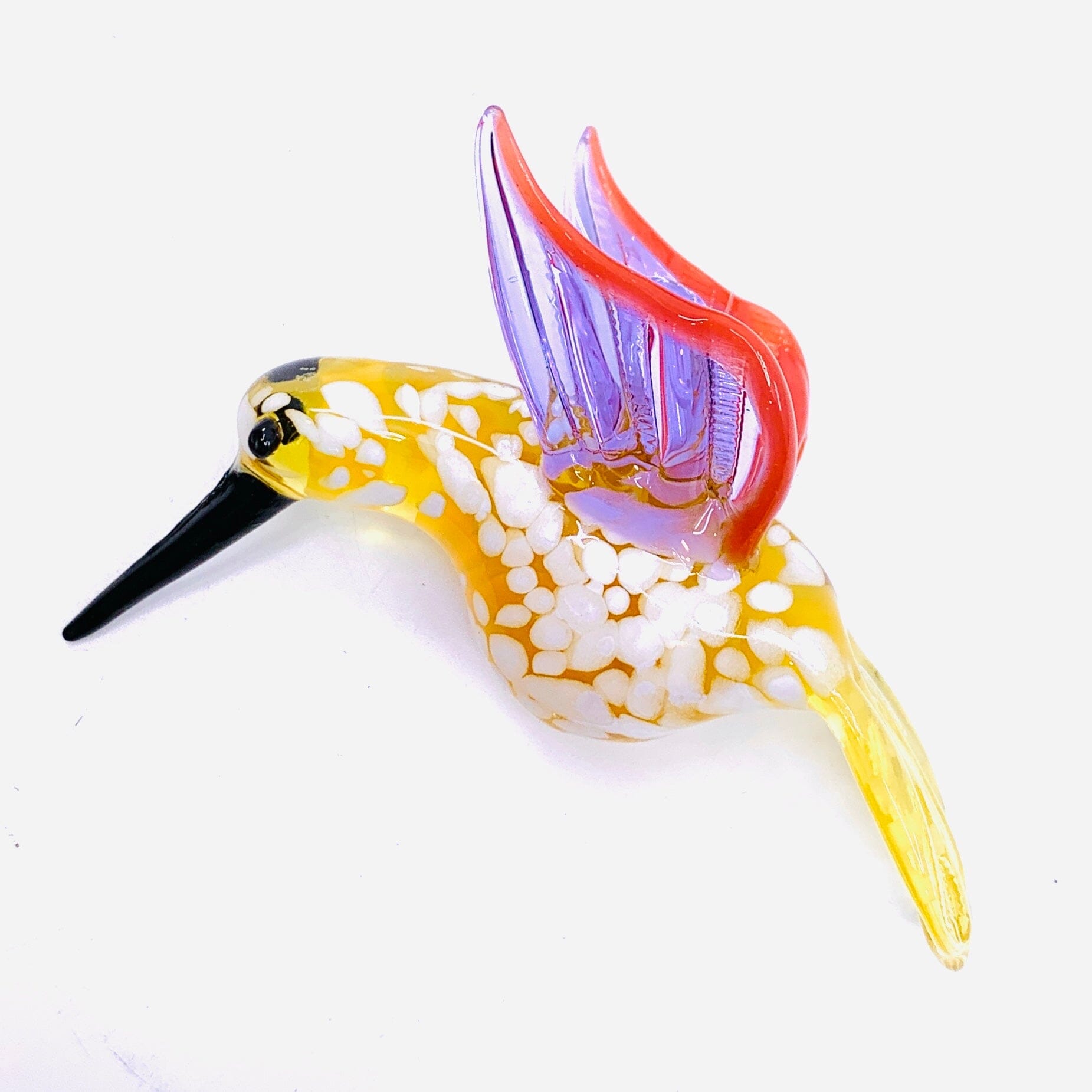 Glass Hummingbird, Yellow Miniature C&F Enterprises 
