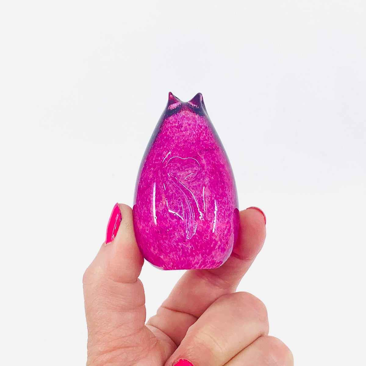 Little Glass Love Cat, Orchid Miniature Henrietta Glass 