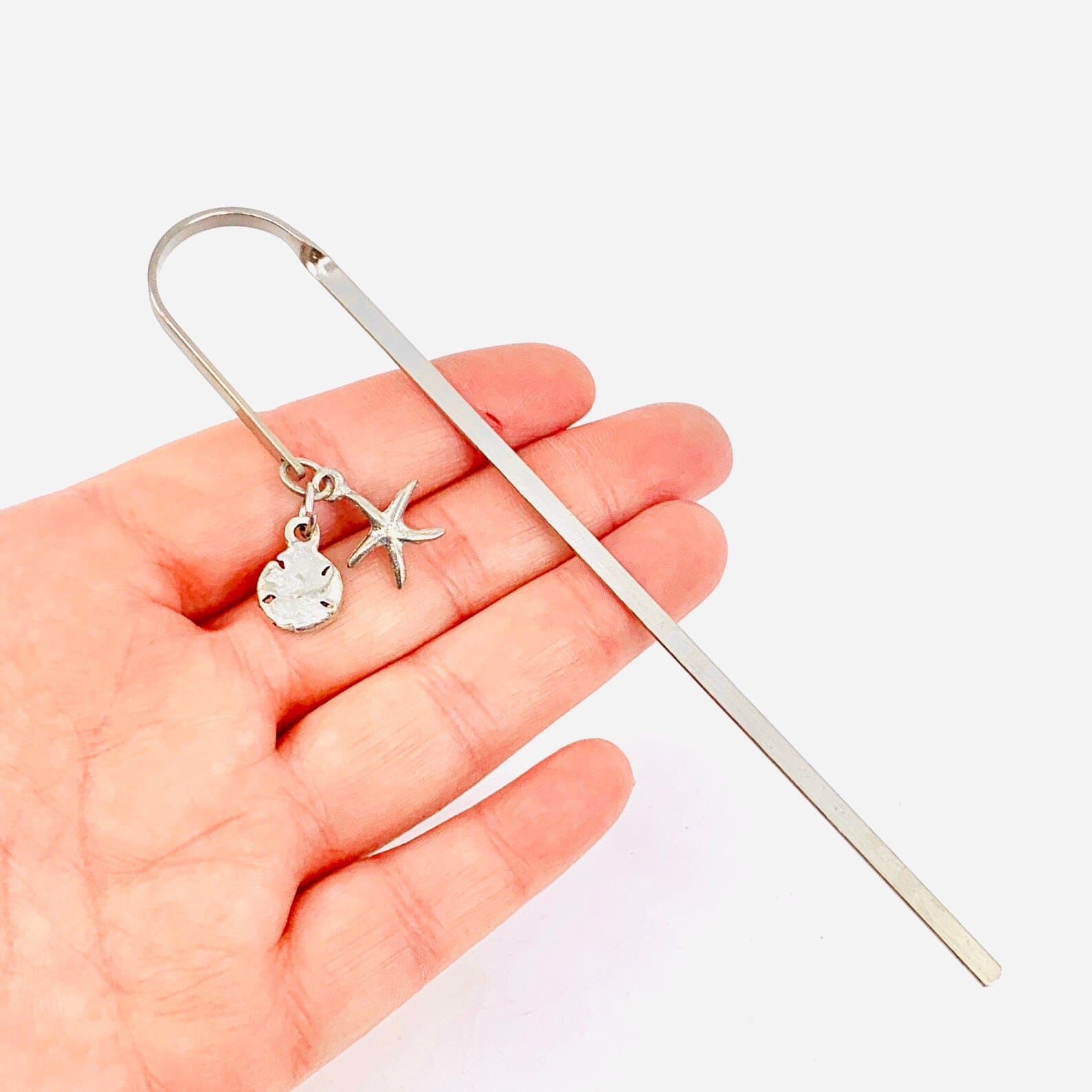 LAST ONE - Pewter Sand Dollar Bookmark with Starfish Jewelry Basic Spirit 