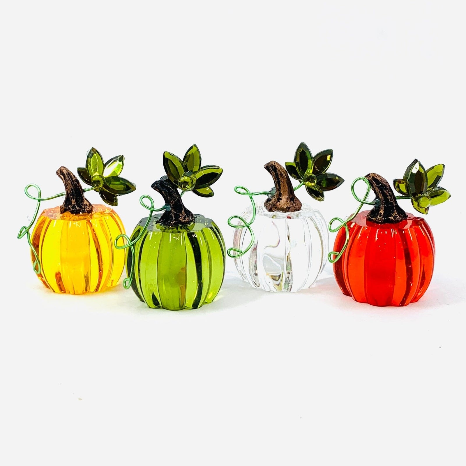 Acrylic Crystal Pumpkin, Green Ornament GANZ 
