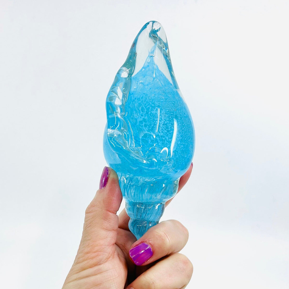 Glass Seashell, Blue Decor Chesapeake Bay 