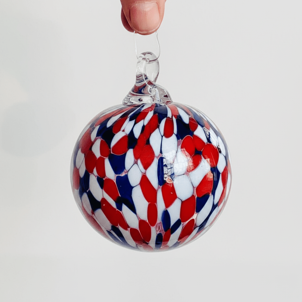 Mini Ornament, America the Beautiful Ornament Luke Adams Glass Blowing Studio 