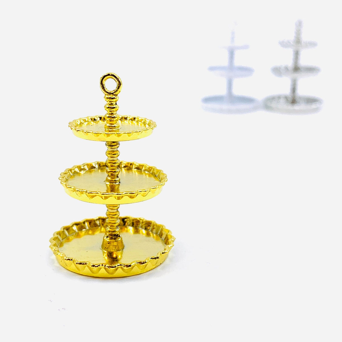 Tiniest Afternoon Tea Serving Stand, Gold Miniature - 