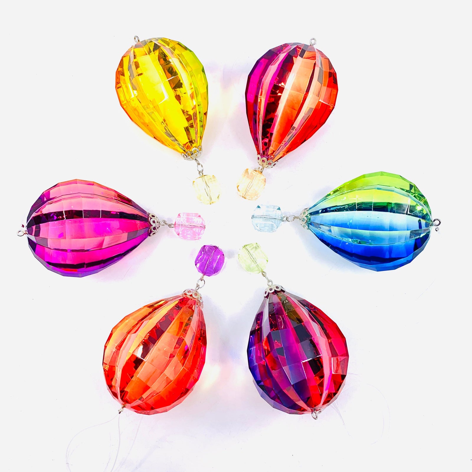 Hot Air Balloon Crystal Ornament, 2 Ornament GANZ 