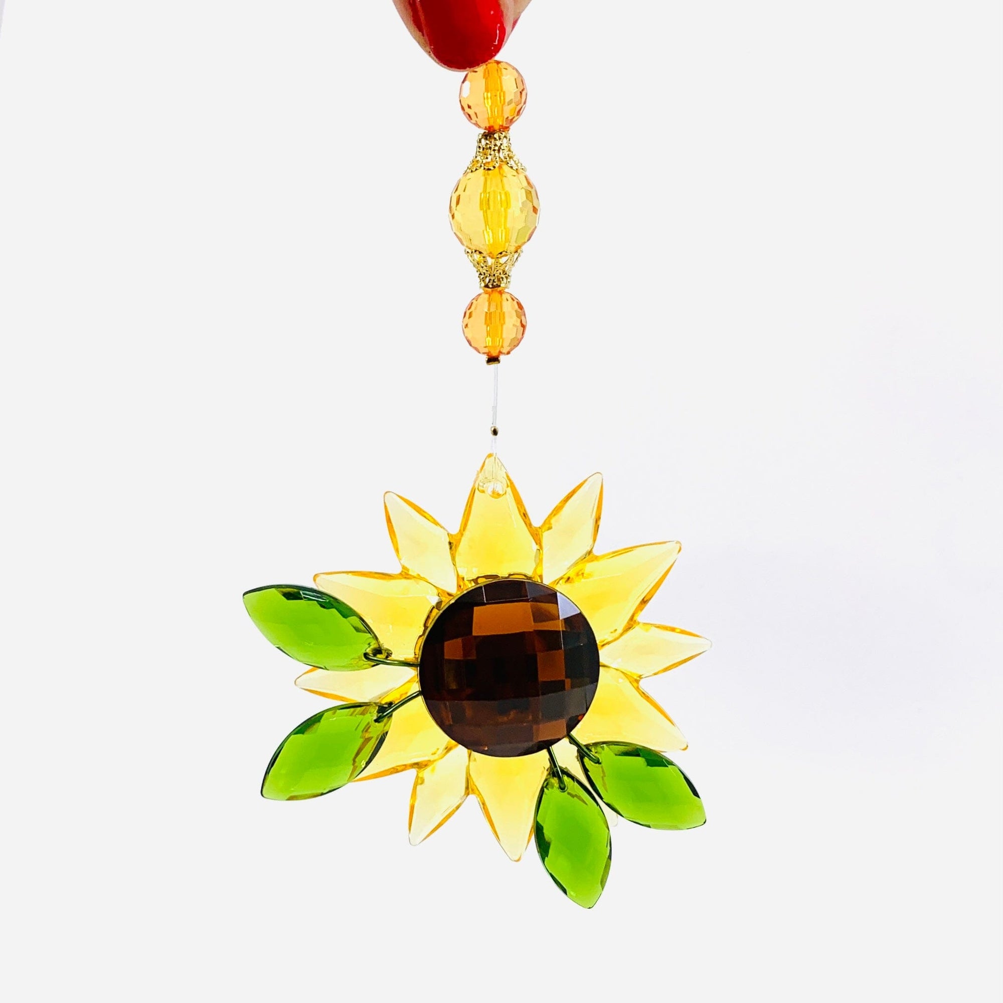 Acrylic Crystal Sunflower Suncatcher Ornament GANZ 