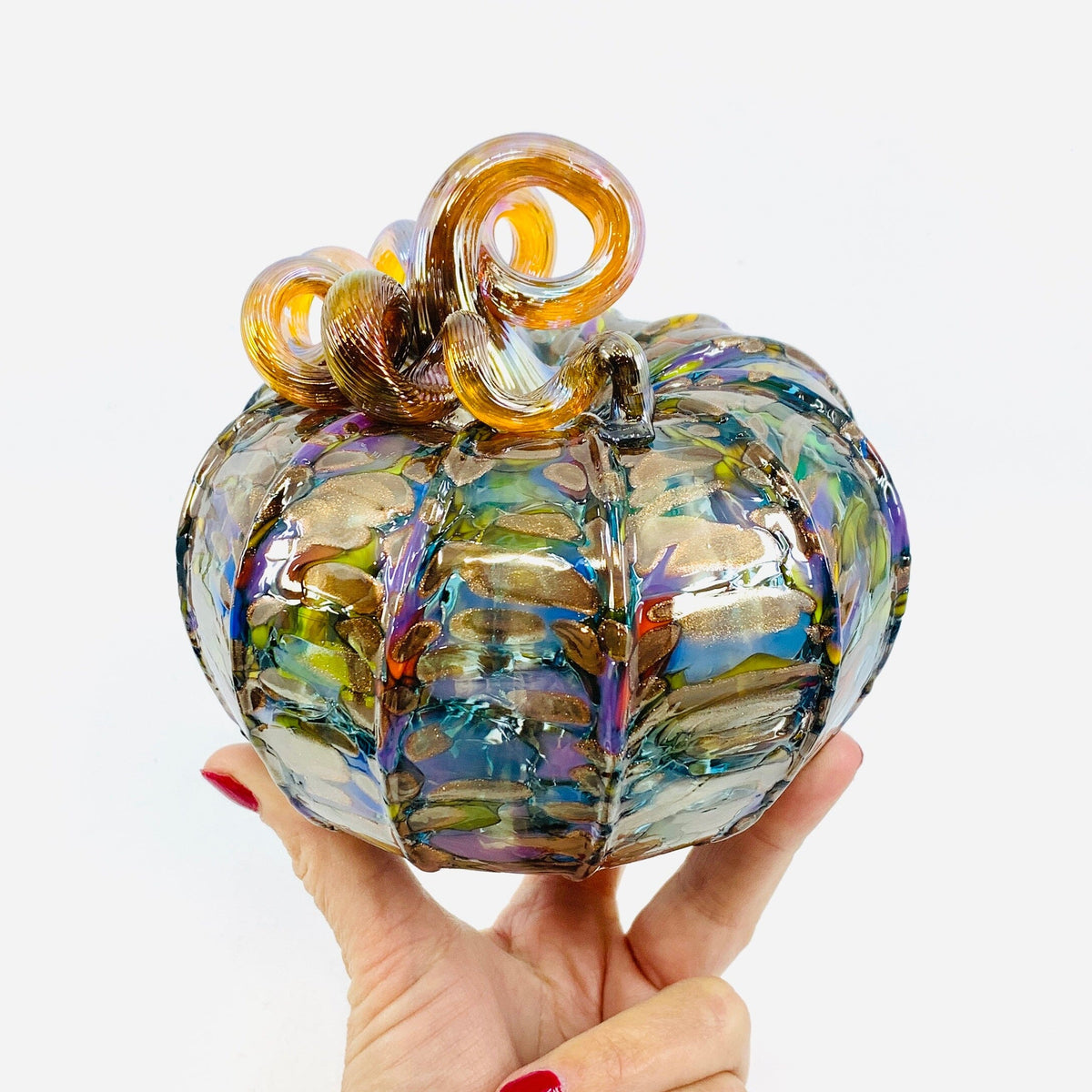 Daily Pumpkin 2034 Gold Glitter Squat Gabby Luke Adams Glass Blowing Studio 