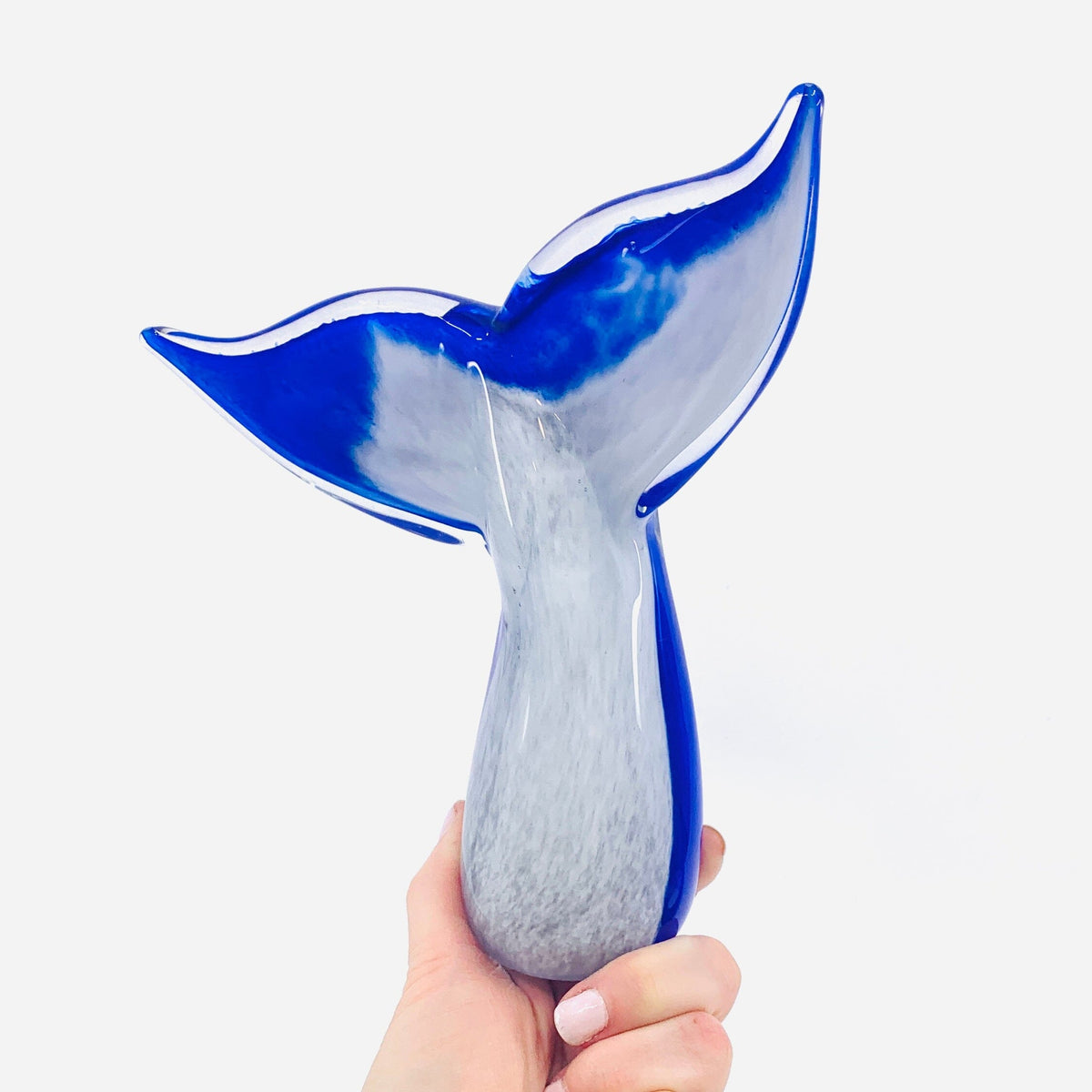 Glass Whale Tail Paperweight Decor Chesapeake Bay 