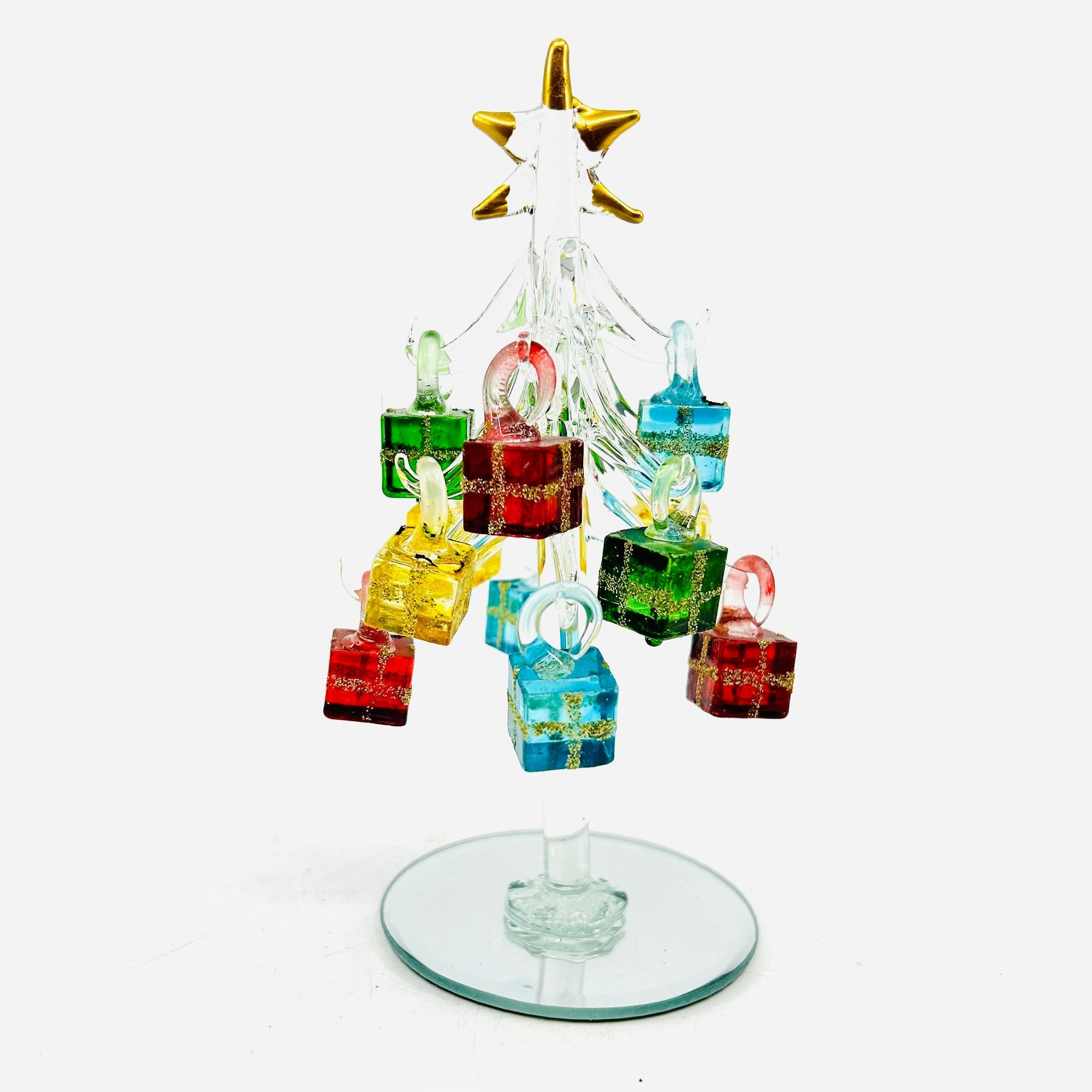 Glass Whimsical Christmas Presents Tree 7 Decor Gift Essentials 