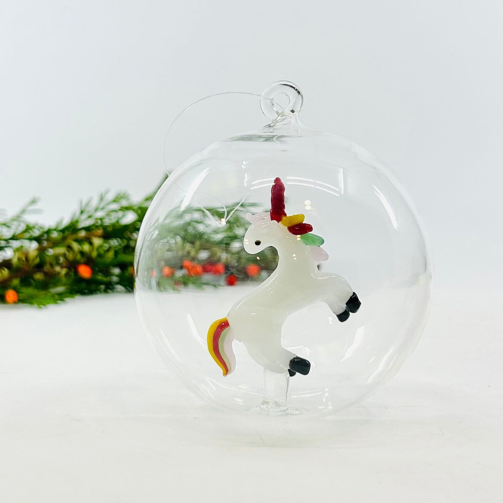 Glass Icon Ornament, Unicorn ICHENDORF 
