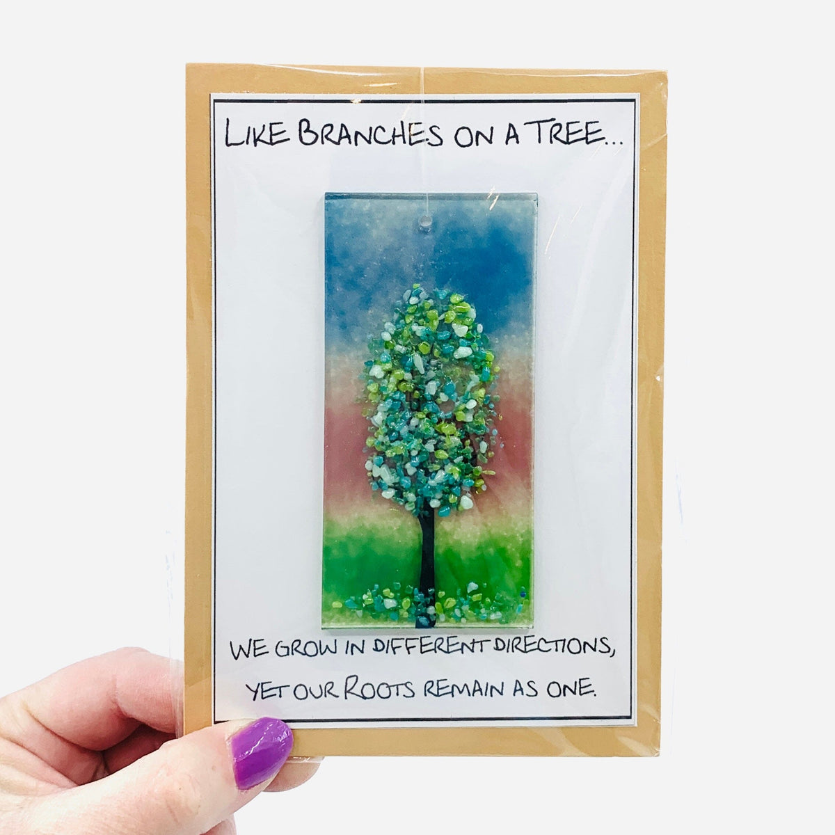 Fused Glass "Like Branches on a Tree” Suncatcher 29 Decor Glimmer Glass Gifts 