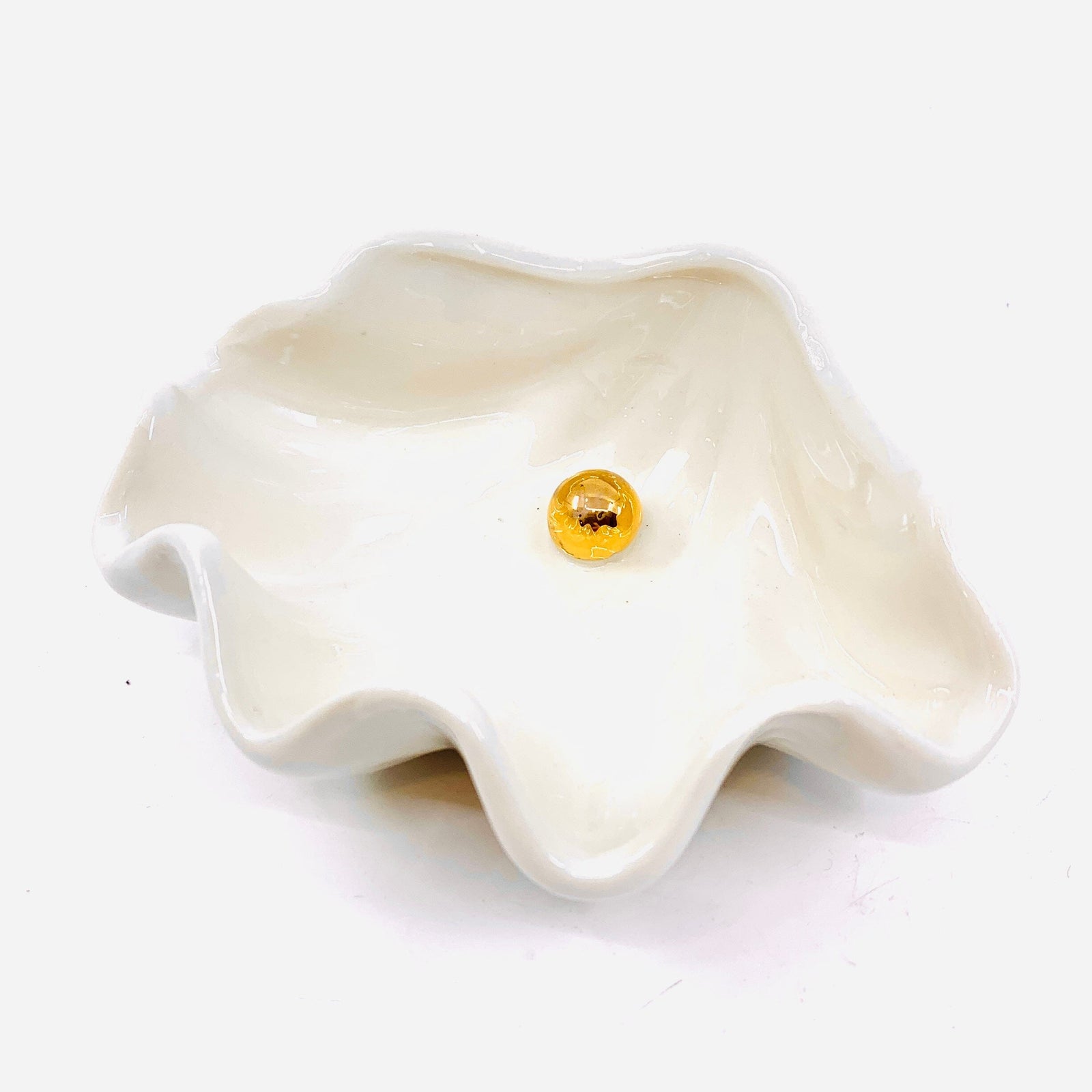 Stoneware Clam Shell Dish Creative Co-op 