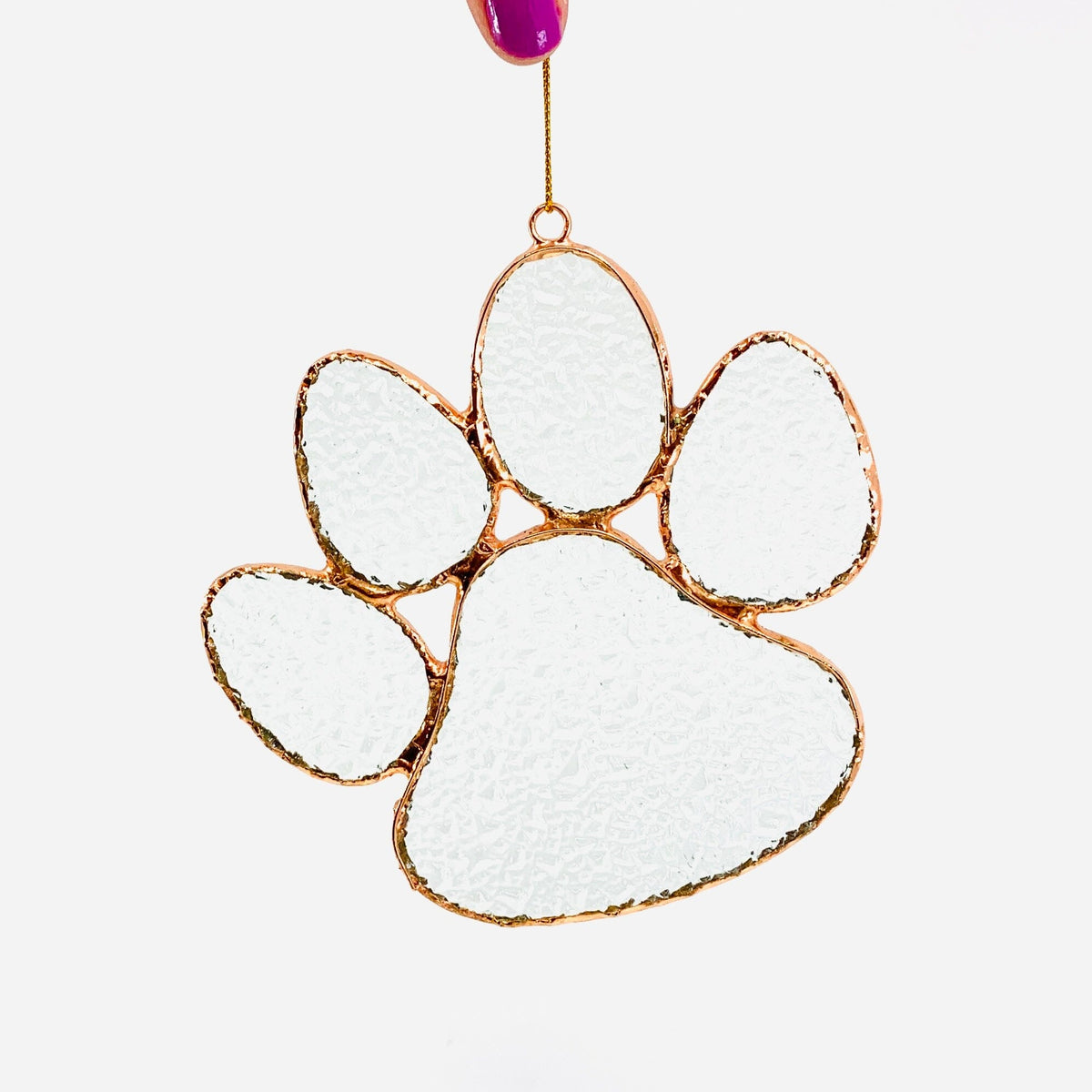 Stained Glass Suncatcher, Paw Print Decor Gift Essentials 