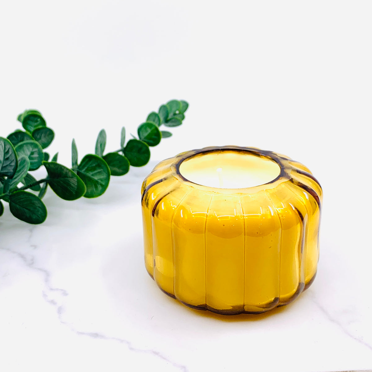 Glass Ripple Candle, Golden Ember