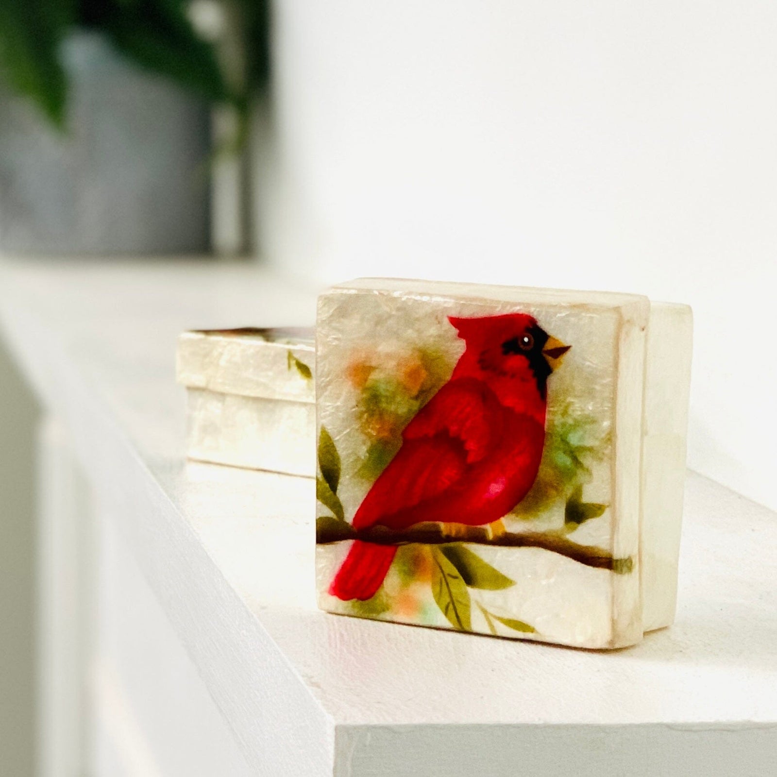 Capiz Shell Trinket Box 4, Cardinal Decor Kubla Craft 