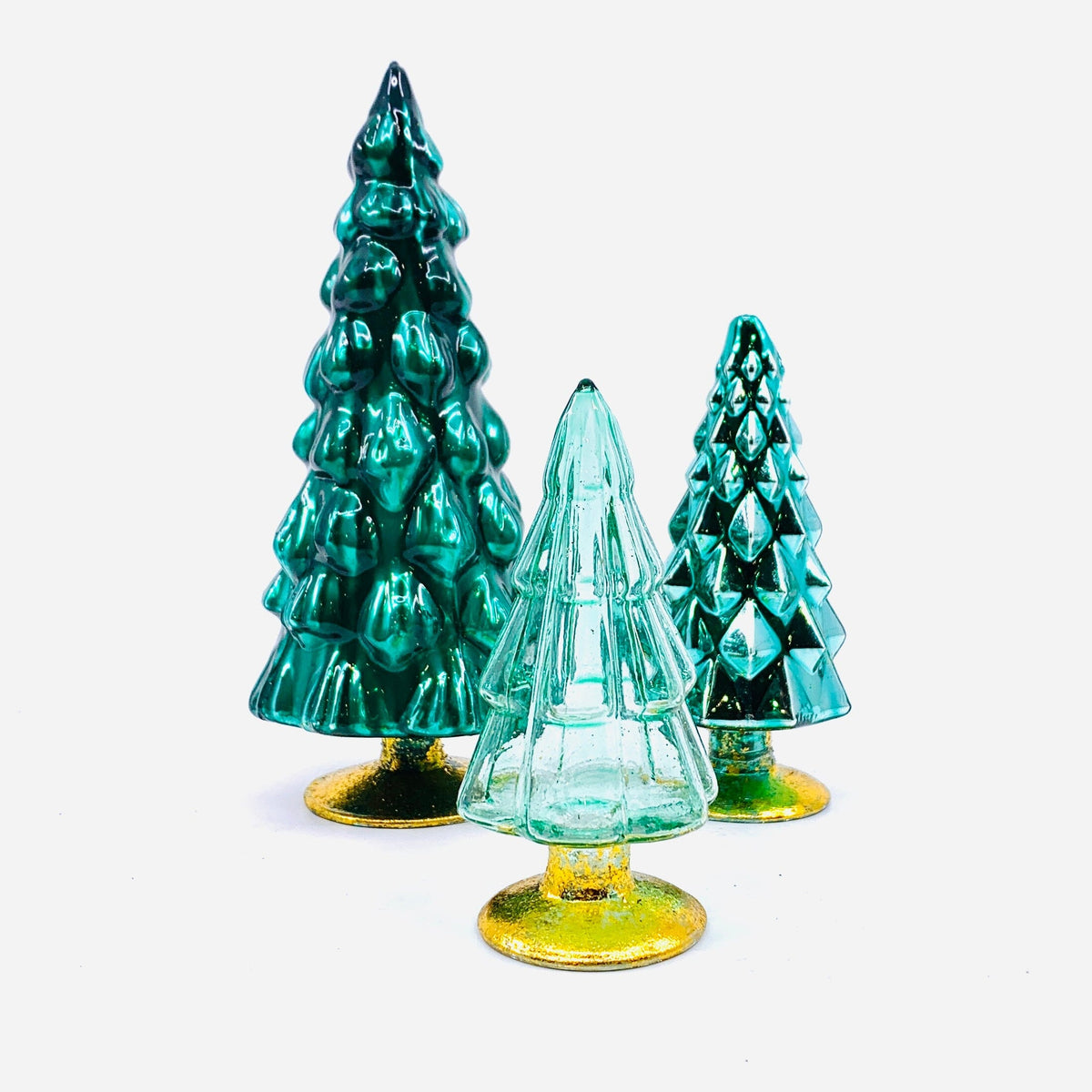 Rainbow Hue Glass Trees, Teal Cody Foster & Co 