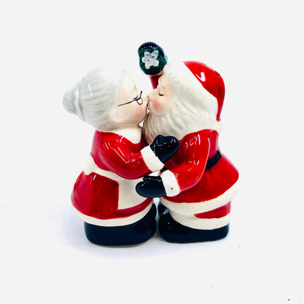 Kissing Santa Couple Salt and Pepper Shakers COSMOS 