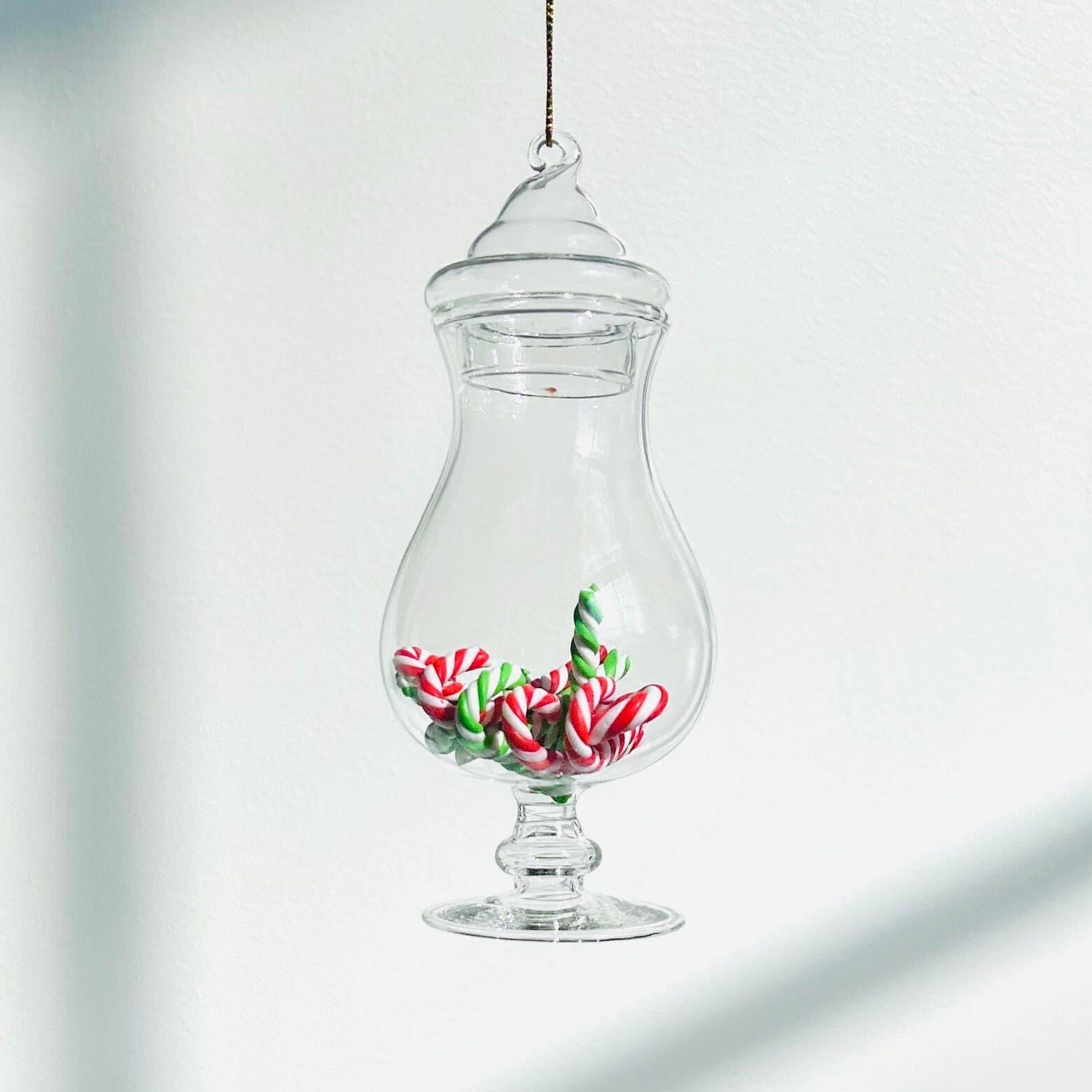 Glass Candy Jar Ornament, Candy Canes Decor Creative Co-op 