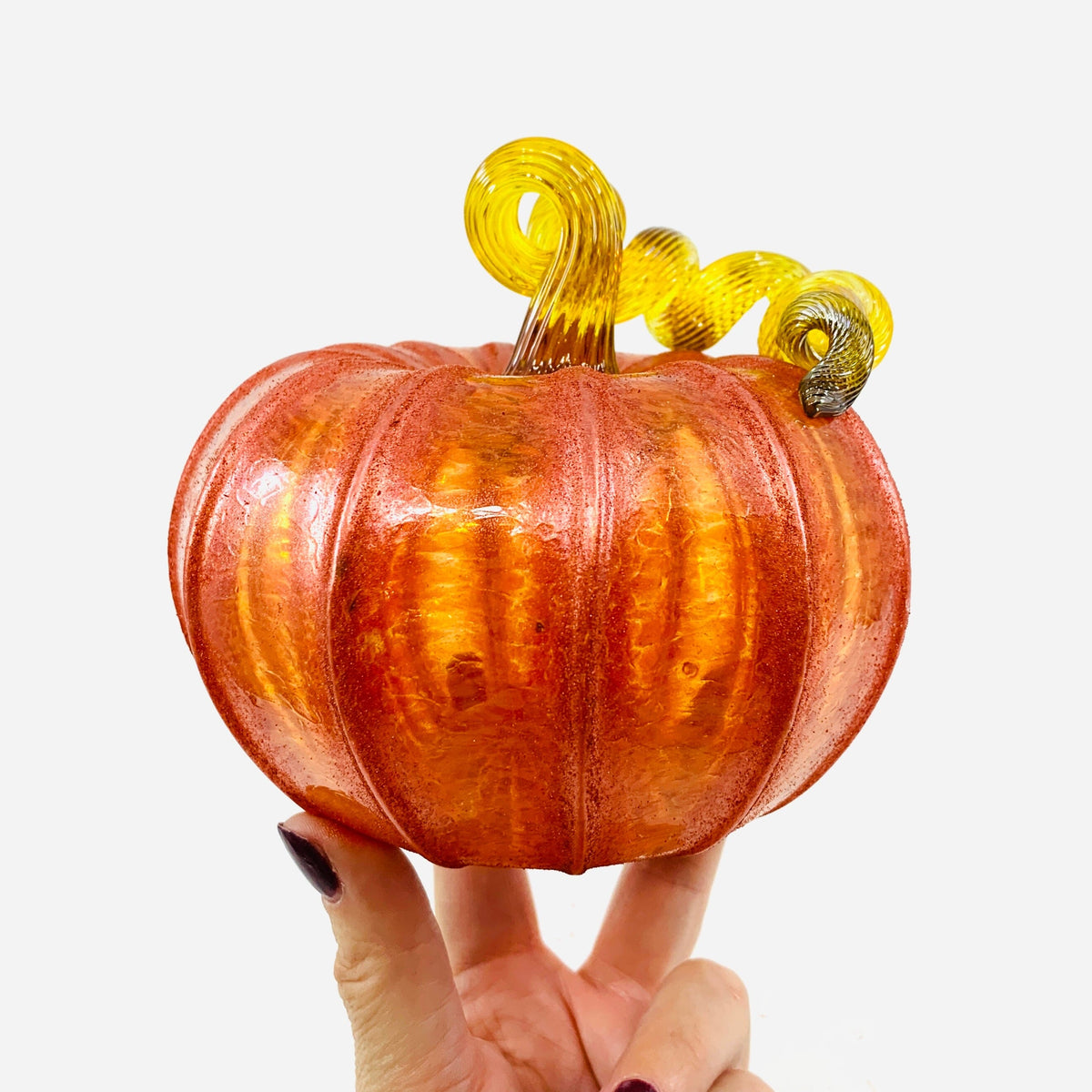 Daily Pumpkin 54 Fall Shimmer Squat Daily Pumpkin Luke Adams Glass Blowing Studio 