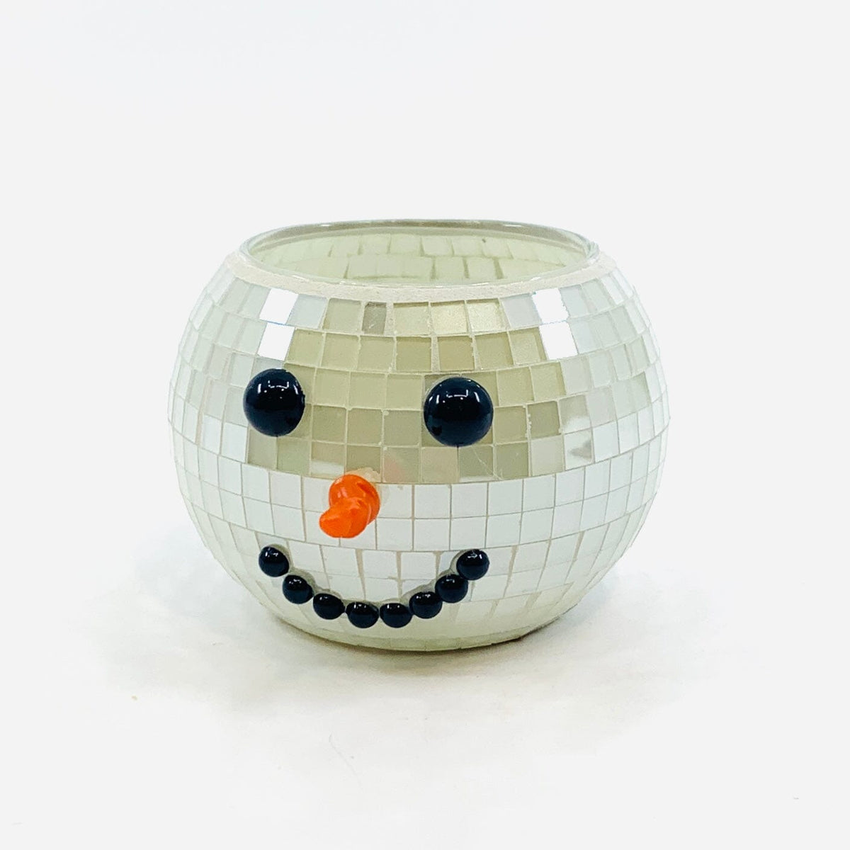 Mosaic Snowman Votive Holder Miniature Oak Street 