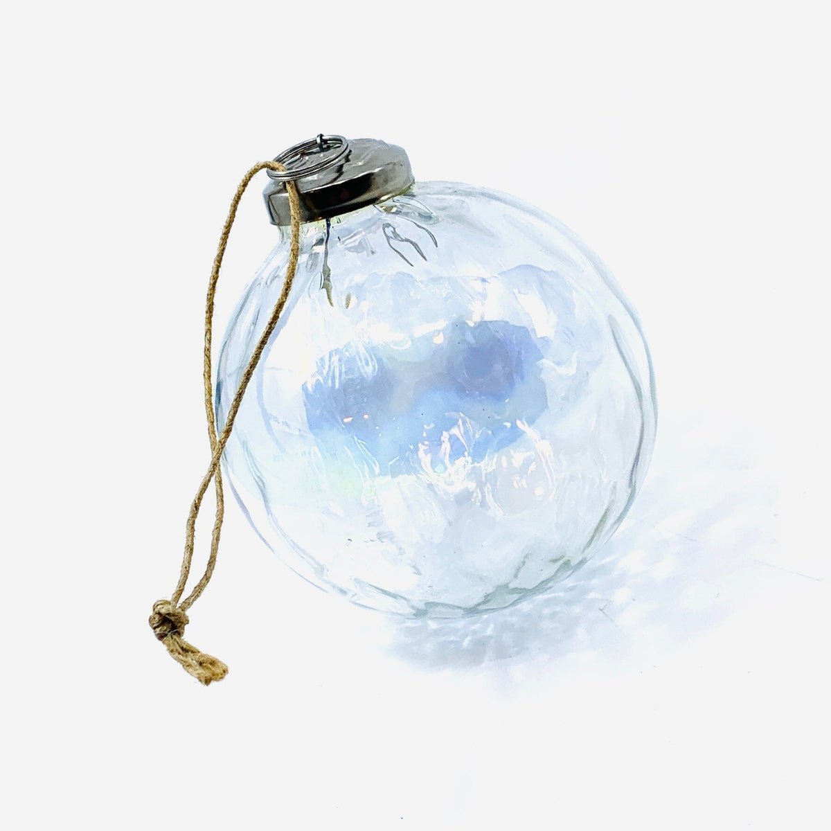 Optic Glass Sphere Ornament 7, Clear Luster