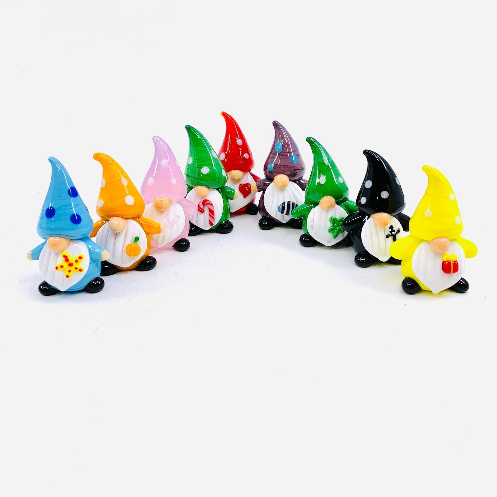 Glass Pumpkin Gnome Miniature Alex 