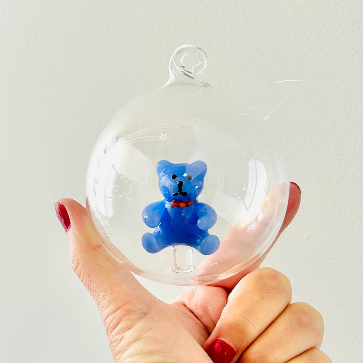 Glass Icon Ornament, Teddy Bear ICHENDORF 