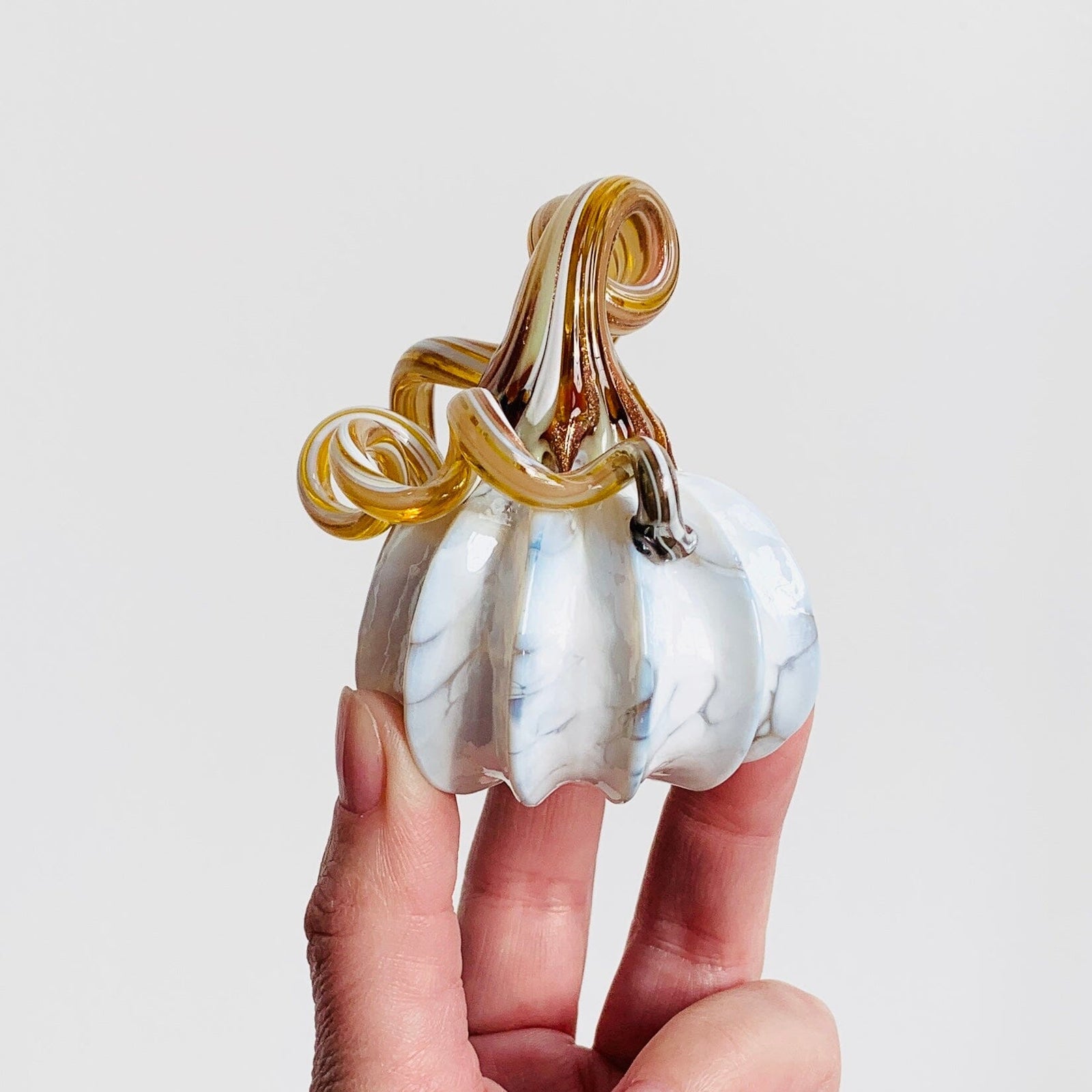 Daily Pumpkin 1304 Mini Paperweight Daily Pumpkin Luke Adams Glass Blowing Studio 