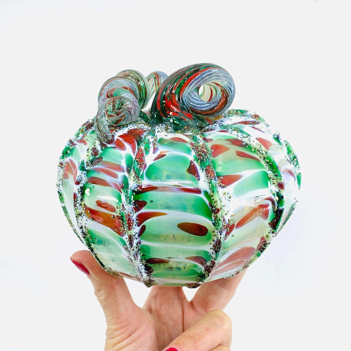 Daily Pumpkin 2137 Holiday Squat and Mercury Tree Ornament Gabby Luke Adams Glass Blowing Studio 