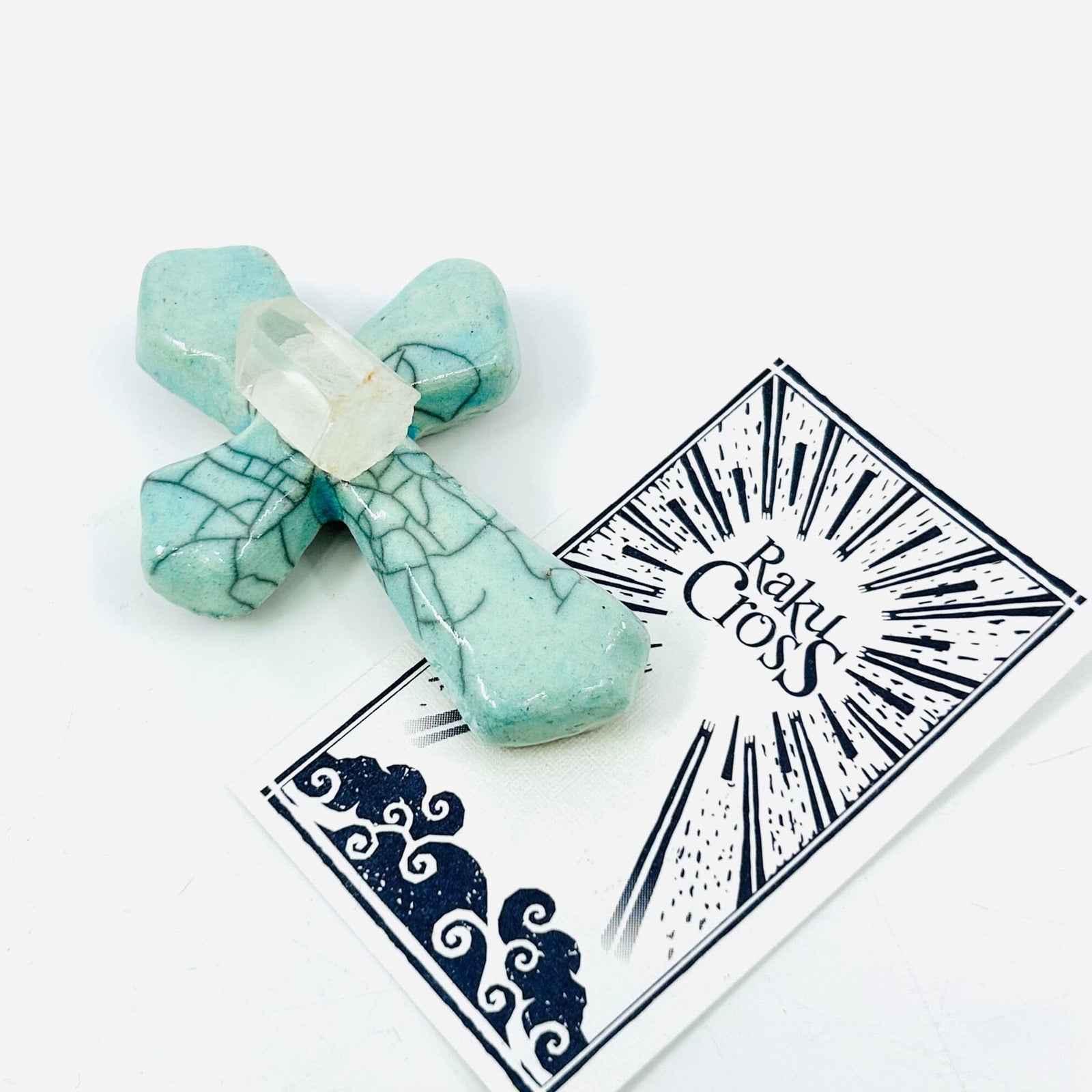 Raku Cross, Turquoise Home Decor Joy Crafters INC 