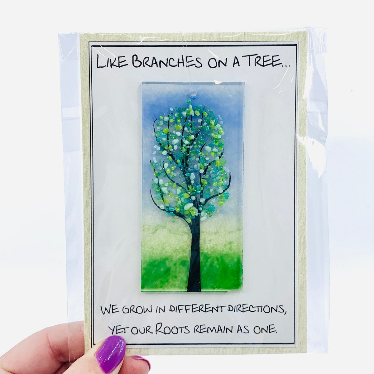 Fused Glass "Like Branches on a Tree” Suncatcher 15 Decor Glimmer Glass Gifts 