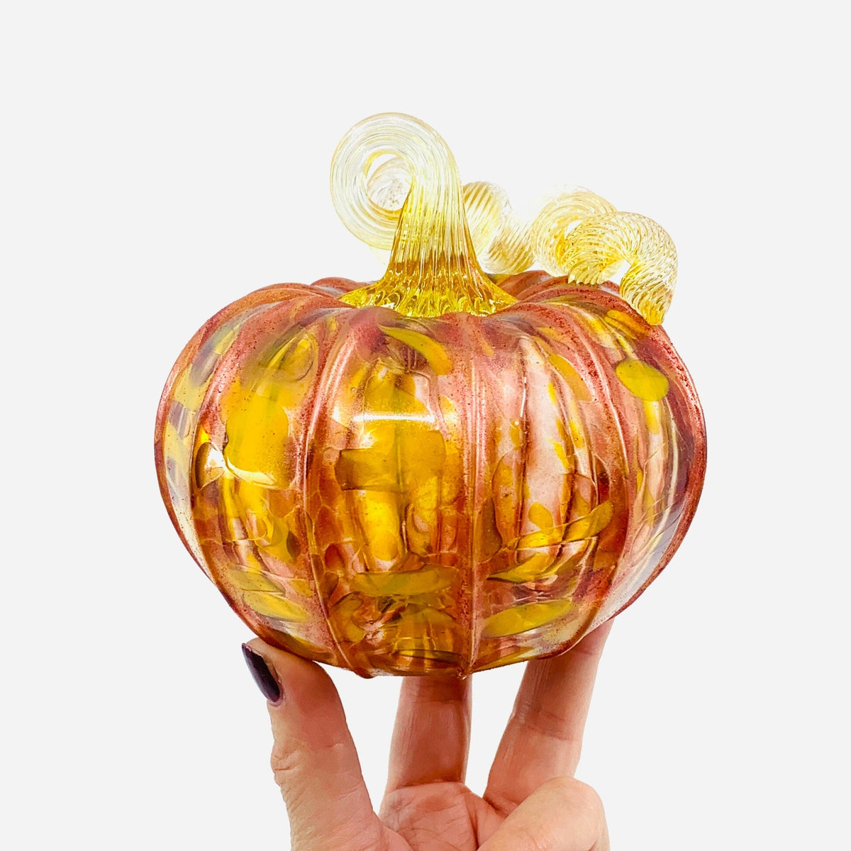Daily Pumpkin 3877 Fall Shimmer Squat Gabby Luke Adams Glass Blowing Studio 