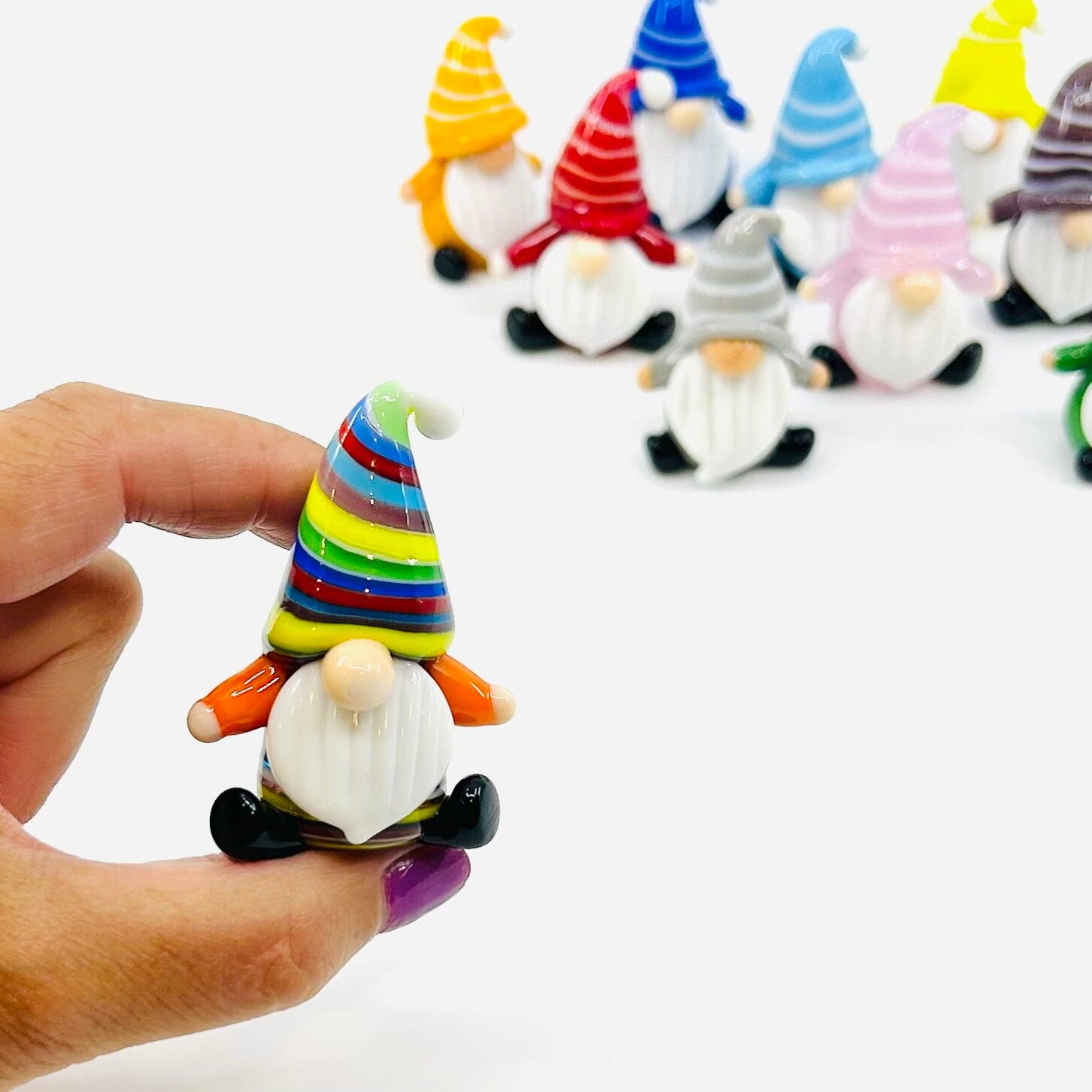 Everyday Little Glass Gnomes, Rainbow Miniature Alex 