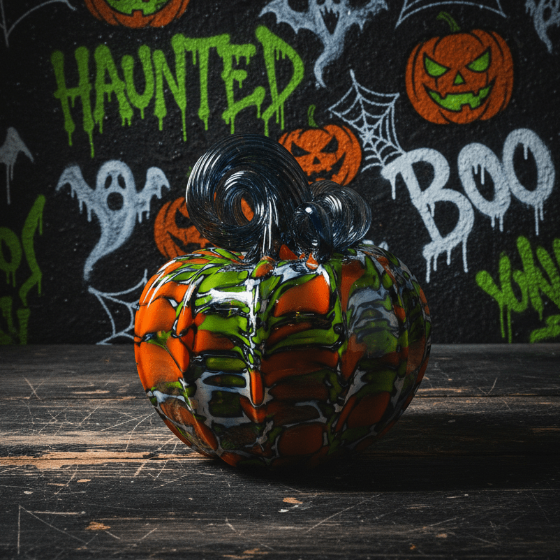 Daily Pumpkin 92 Halloween Graffiti Squat Gabby Luke Adams Glass Blowing Studio 
